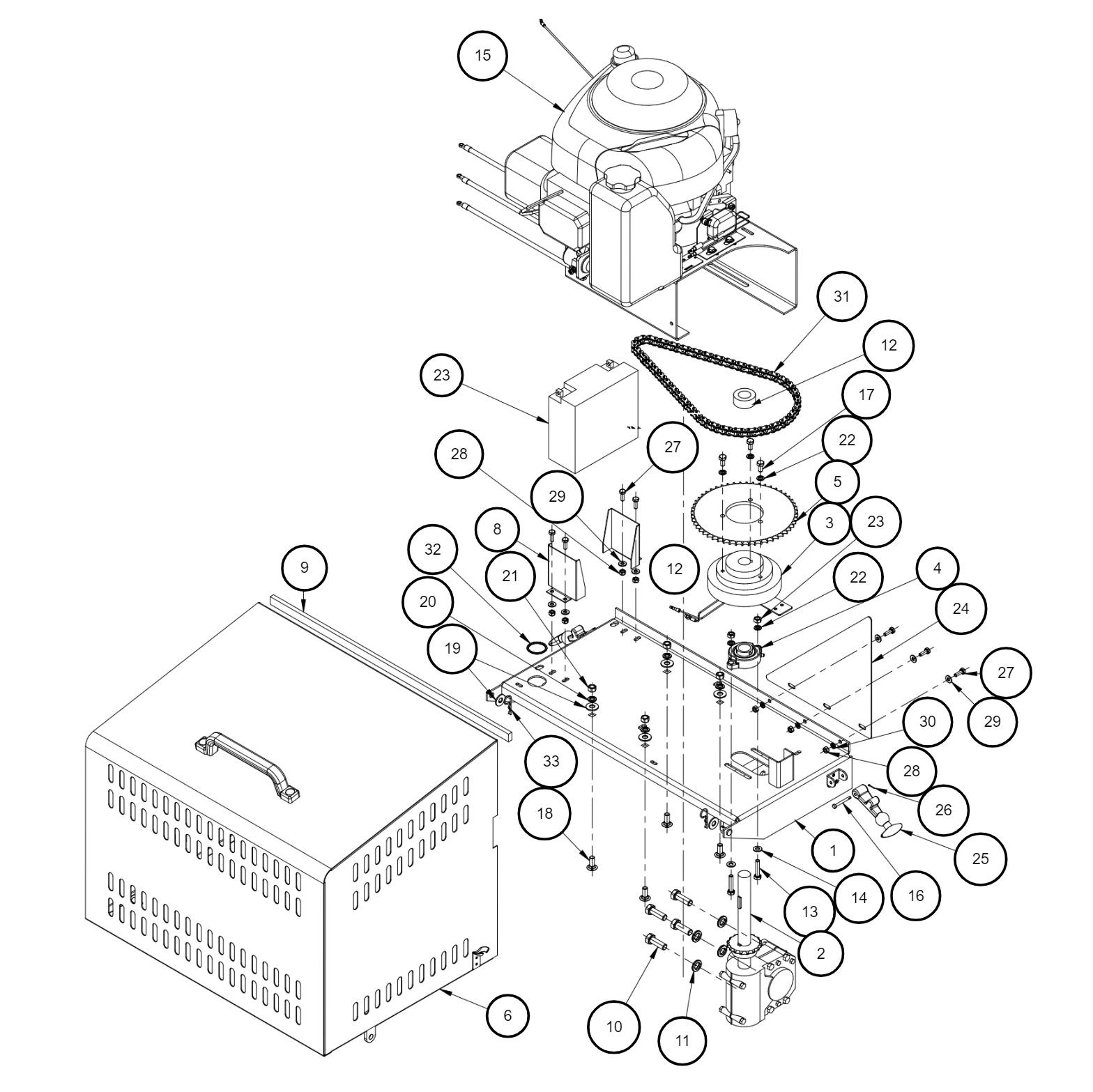 SaltDogg 1400300SS/350SS Drive Assembly Diagram
