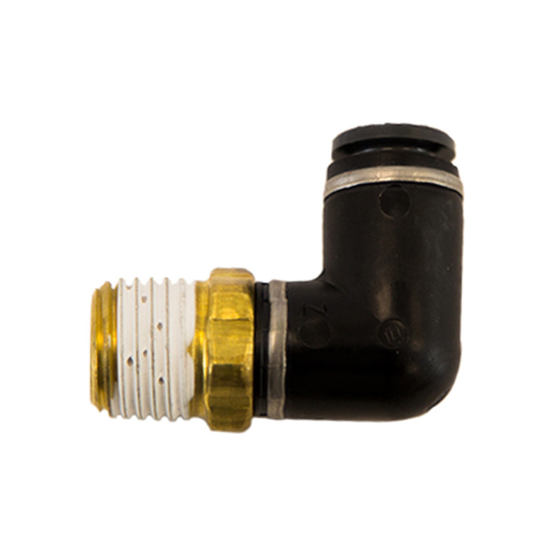 Buyers NE90M375P25S - Brass/Poly DOT Push-In Swivel Male Elbow 3/8 Inch Tube OD x 1/4 Inch Pipe Thread