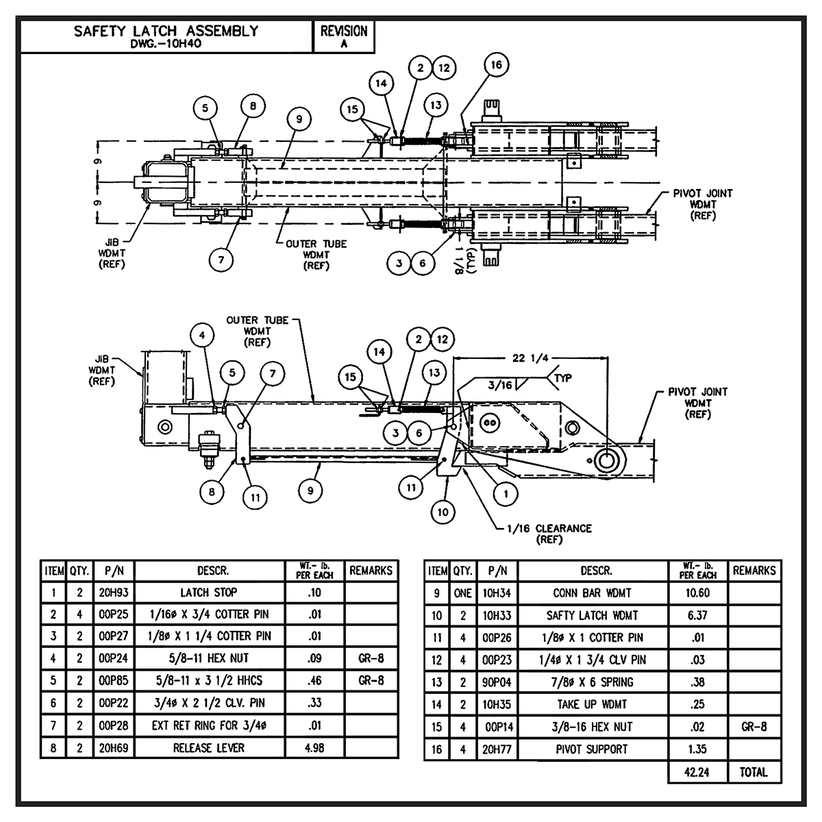 Swaploader SL-125 Safety Latch Assembly Diagram