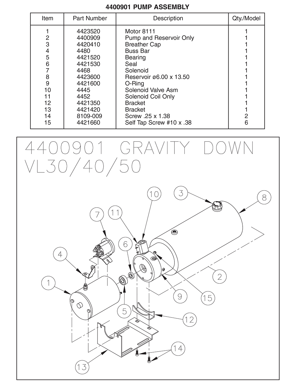 Thieman 4400901 Pump Assembly Diagram