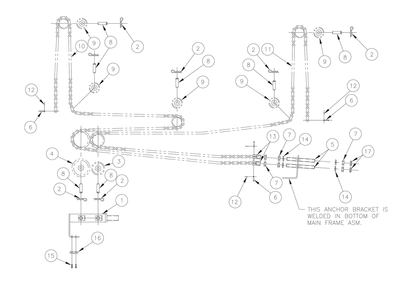 TVLR 30/30A Lifting Chain Assembly Diagram