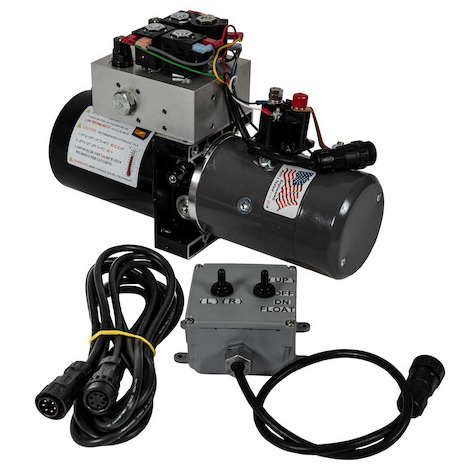 Buyers PU3593A - Buyers Brand 4-Way/3-Way DC Power Unit With Electric Controls (Horizontal 0.32 Gallon Reservoir)