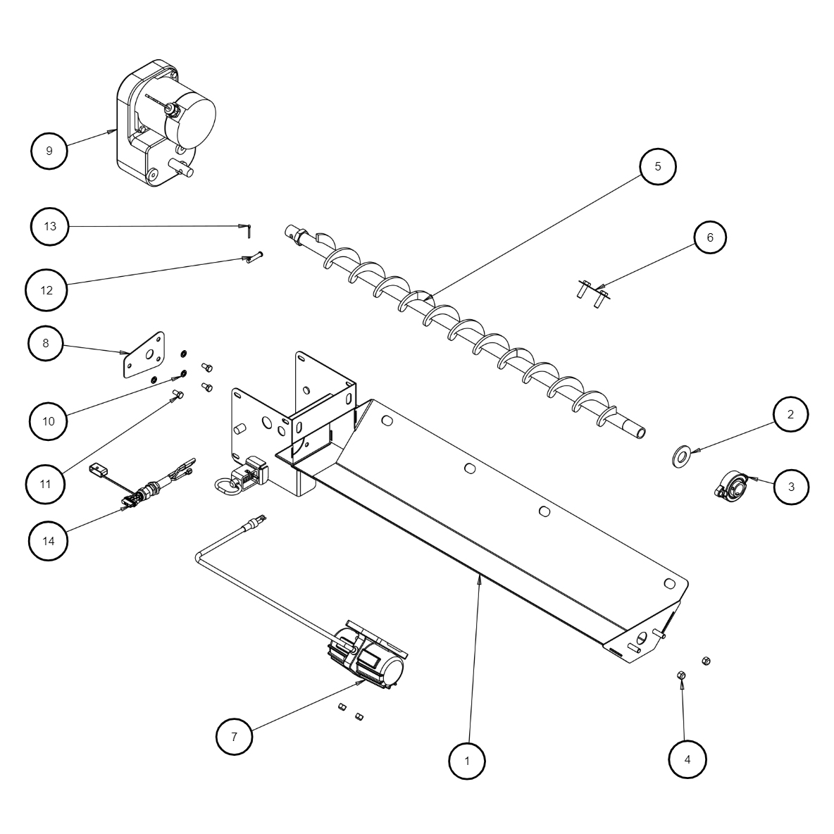 SaltDogg SHPE0750/X Trough Assembly Diagram