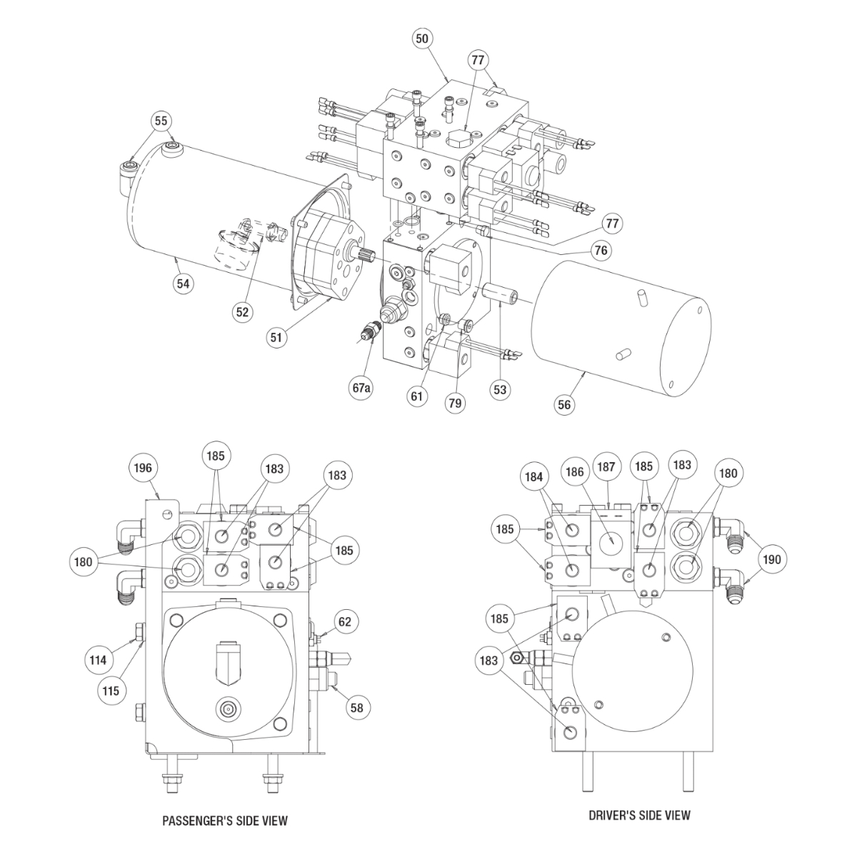 Buyers SnowDogg Discontinued Model VXF85 Hydraulics Diagram