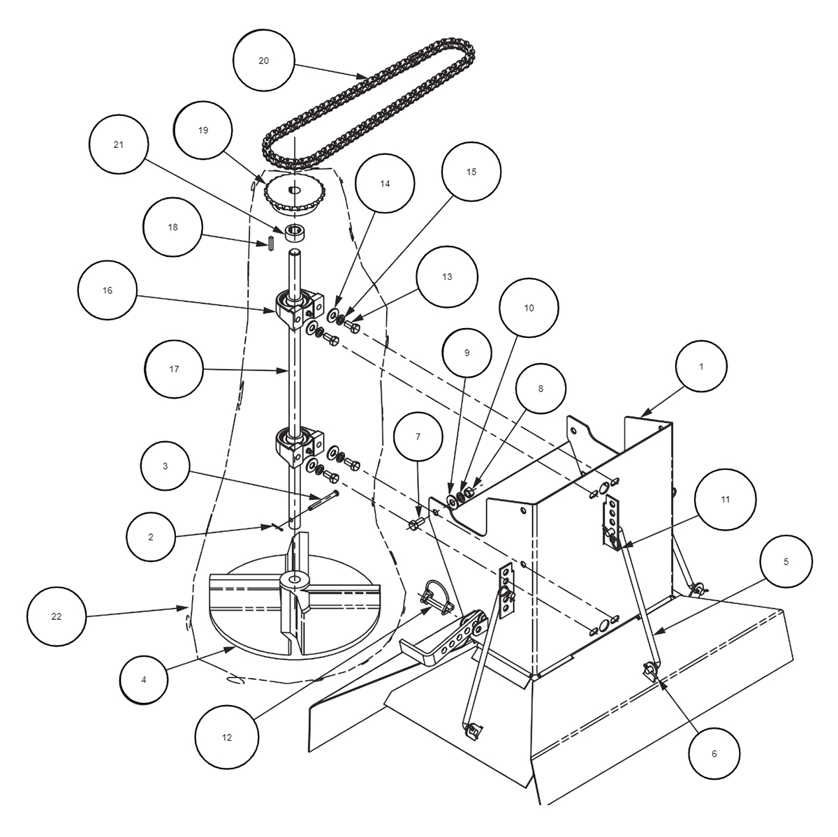 SaltDogg 1400050SS/100SS Chute Assembly Diagram