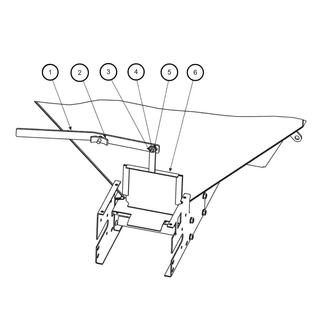 SaltDogg 1400050SS/100SS Feed Gate Assembly Diagram