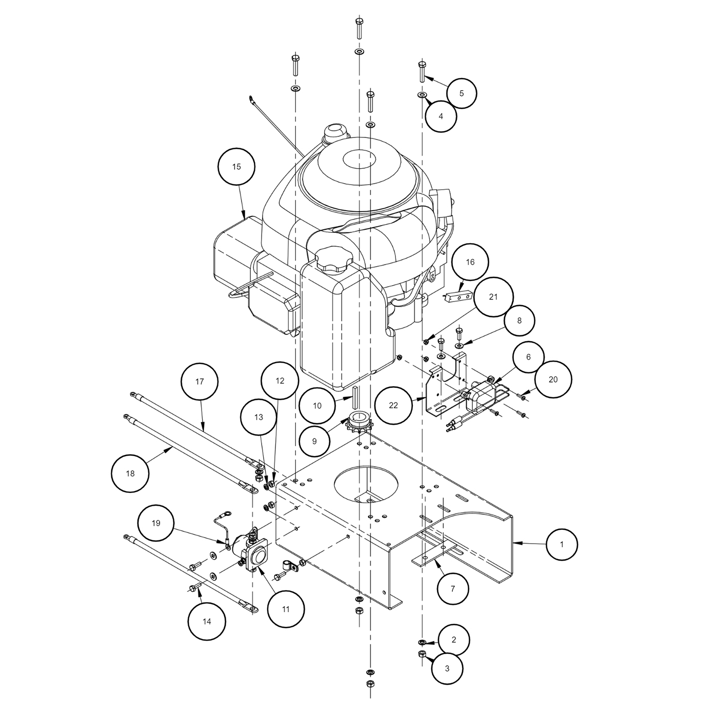 SaltDogg 1400050SS/100SS Engine Subassembly Diagram