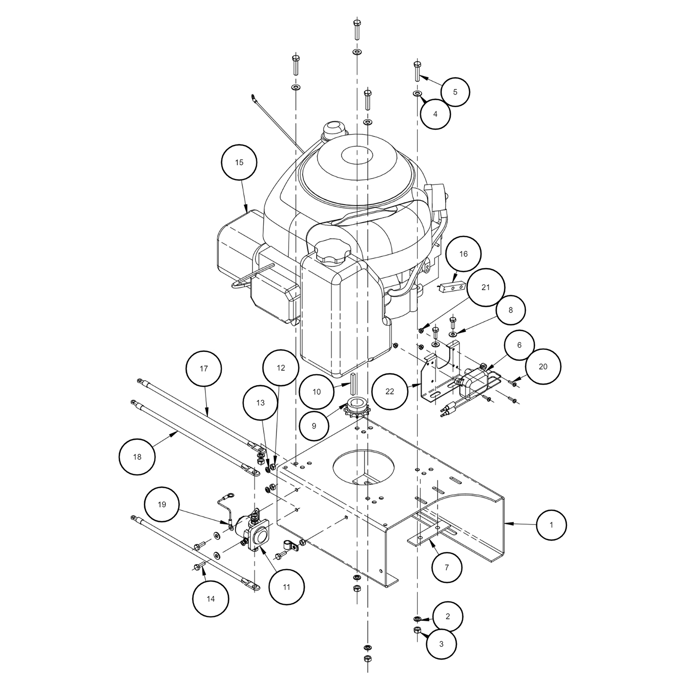 SaltDogg 1400200SS/250SS Engine Subassembly Diagram