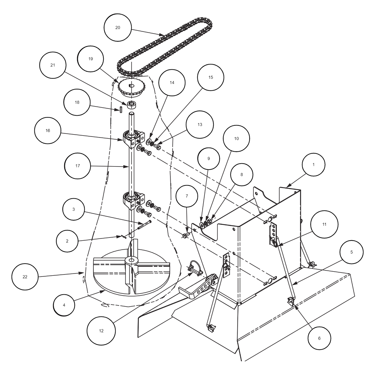 SaltDogg 1400300SS/350SS Chute Assembly Diagram