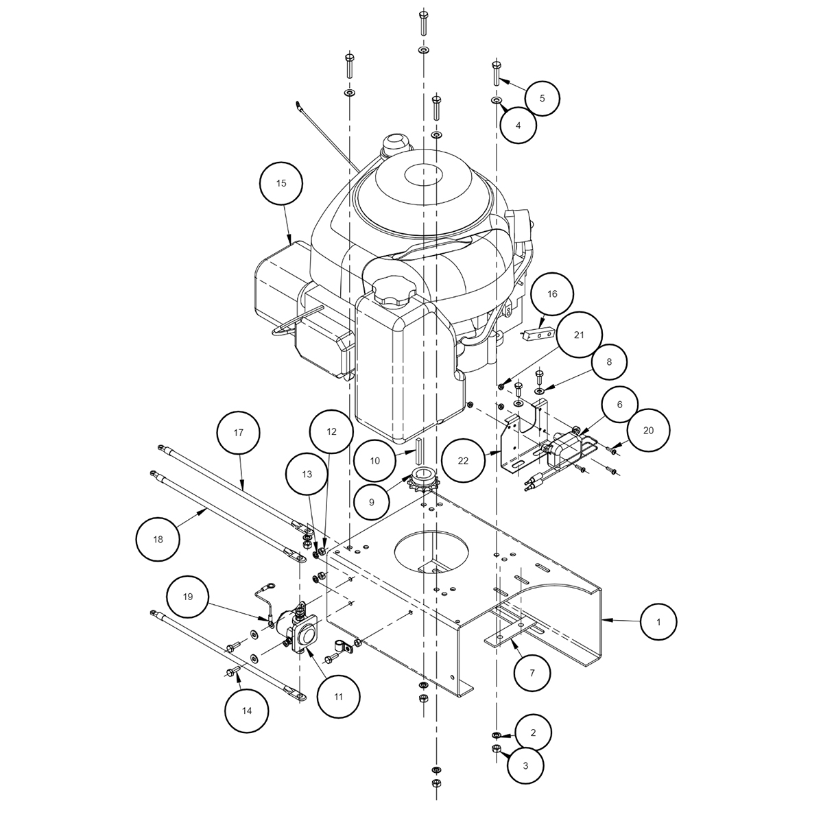 SaltDogg 1400300SS/350SS Engine Subassembly Diagram