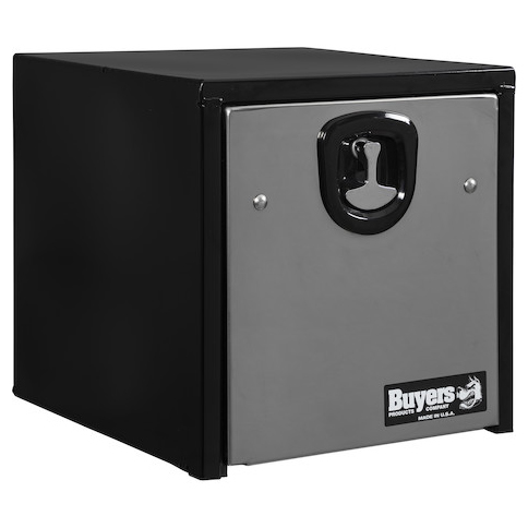 Buyers 1704700 - Black Steel Truck Box With Stainless Steel Door (24 x 24 x 24 Inches)