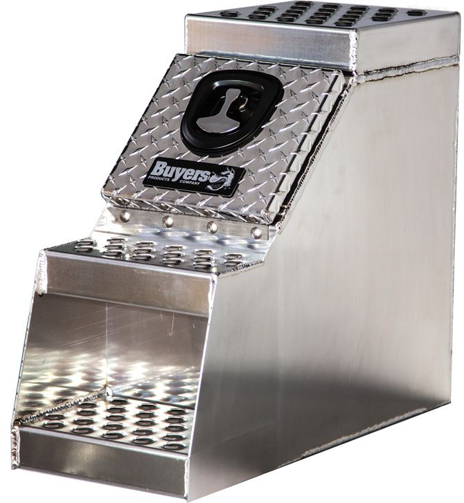 Buyers 1705180 - Heavy Duty Diamond Tread Aluminum Step Box (24 In x 28 In x 12 In)