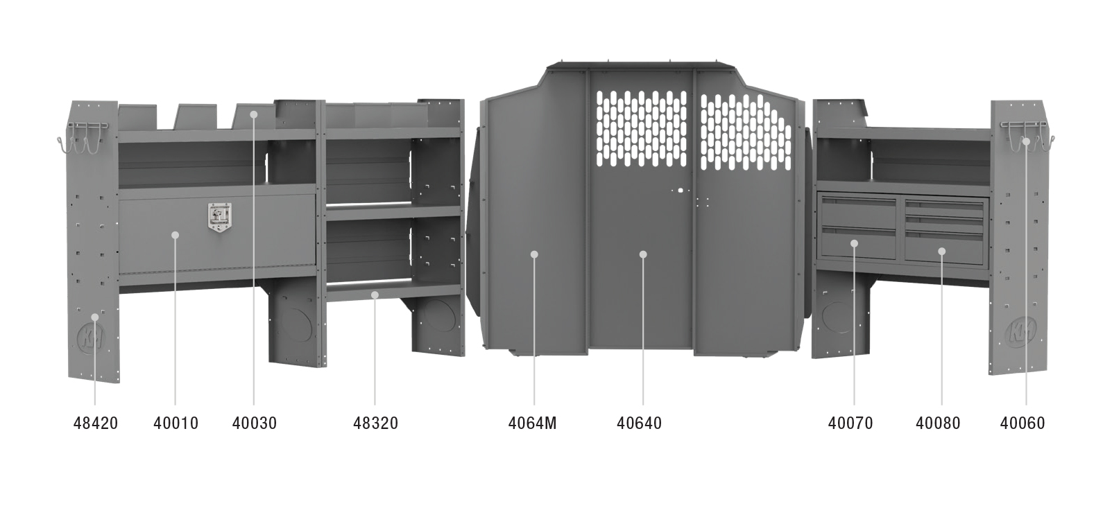 Kargo Master 4004M - Mercedes Metris Cargo Van General Service Package (46 Inch H Shelves)