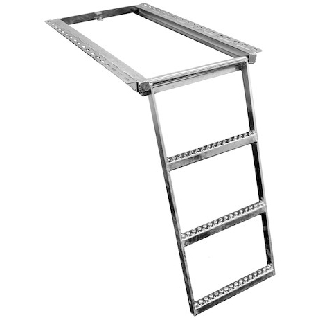 Buyers 5233001 - 3-Rung Stainless Steel Retractable Truck Step