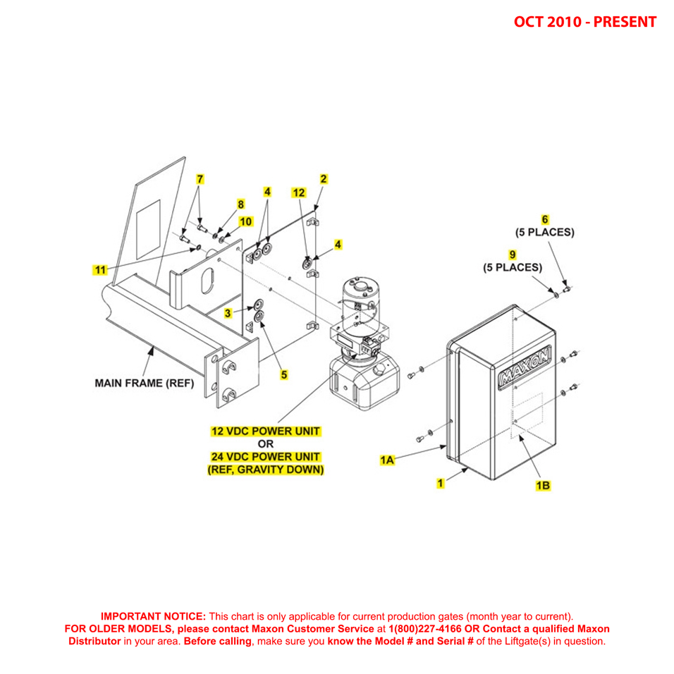 Maxon 72-25 And 72-30 (Oct 2010 - Present) Gravity Down Pump Cover And Mounting Plate Assembly Diagram