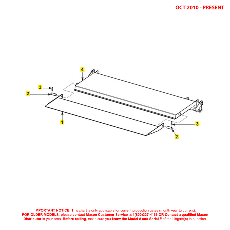 Maxon 72-25 And 72-30 (Oct 2010 - Present) Wedge Platform And Flipover Assembly Diagram