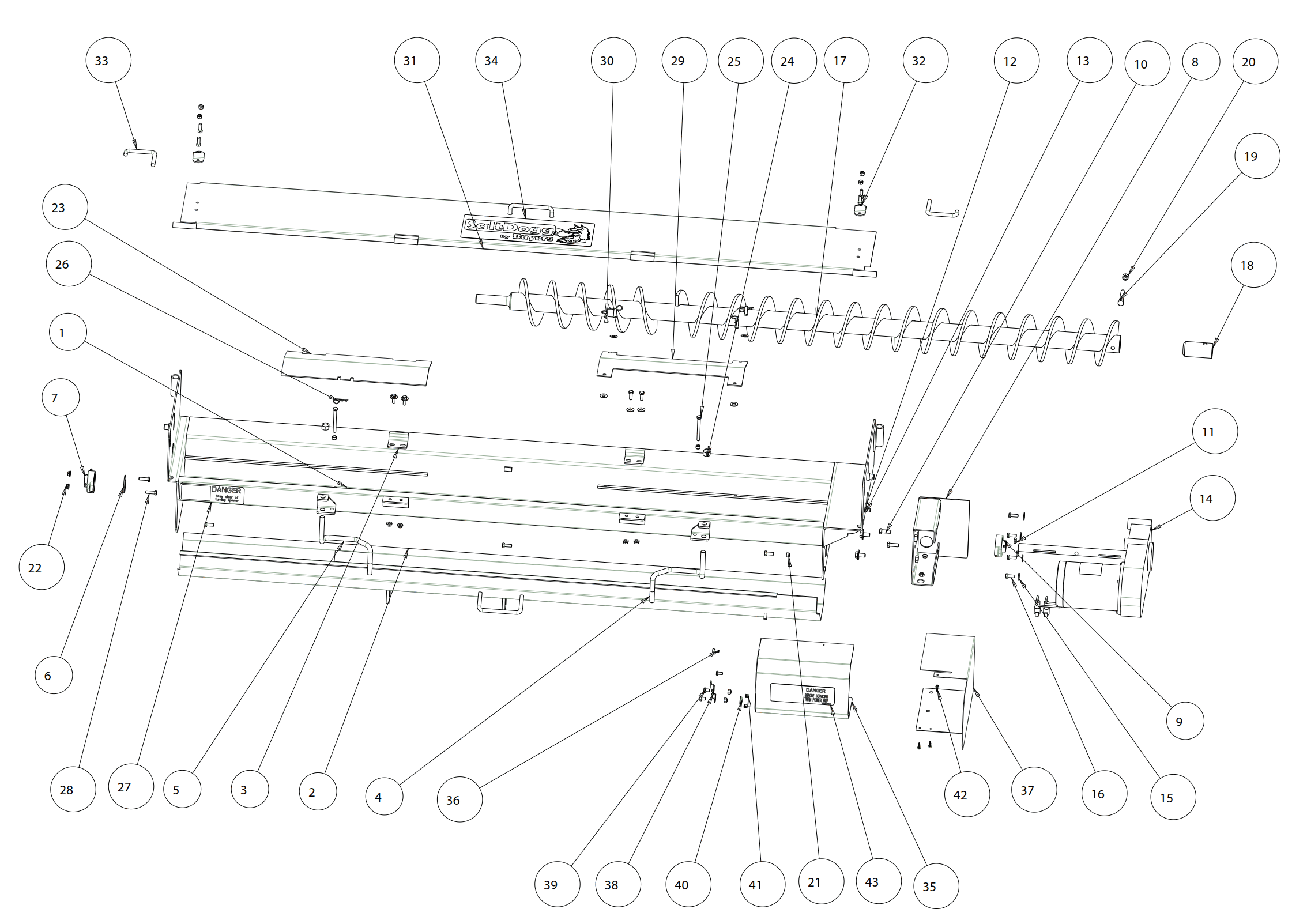 92441SSA Main Assembly (No Screen) Diagram
