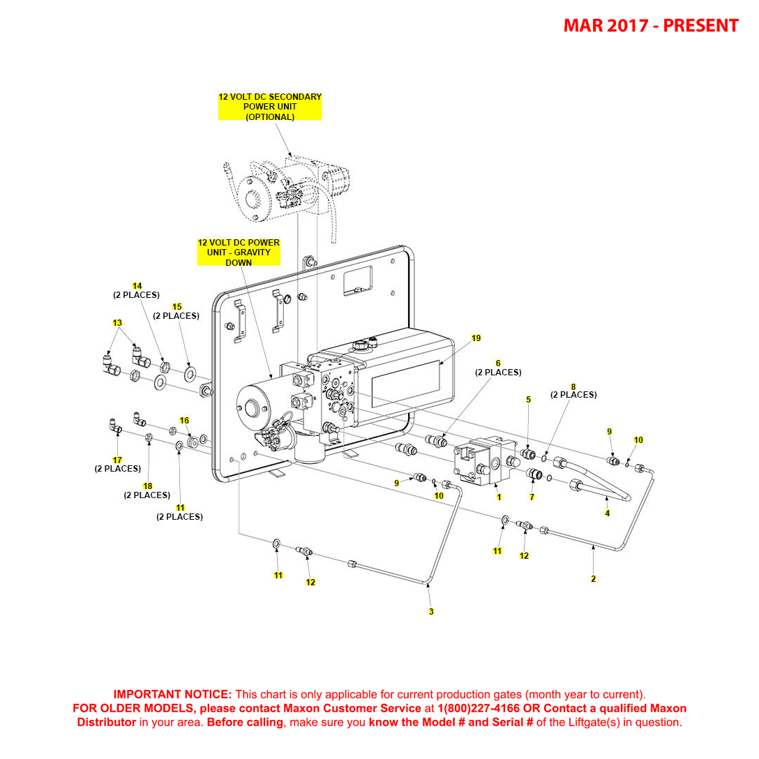 Maxon BMR-CS (Mar 2017 - Present) Bucher Hydraulics Gravity Down Pump Assembly Diagram