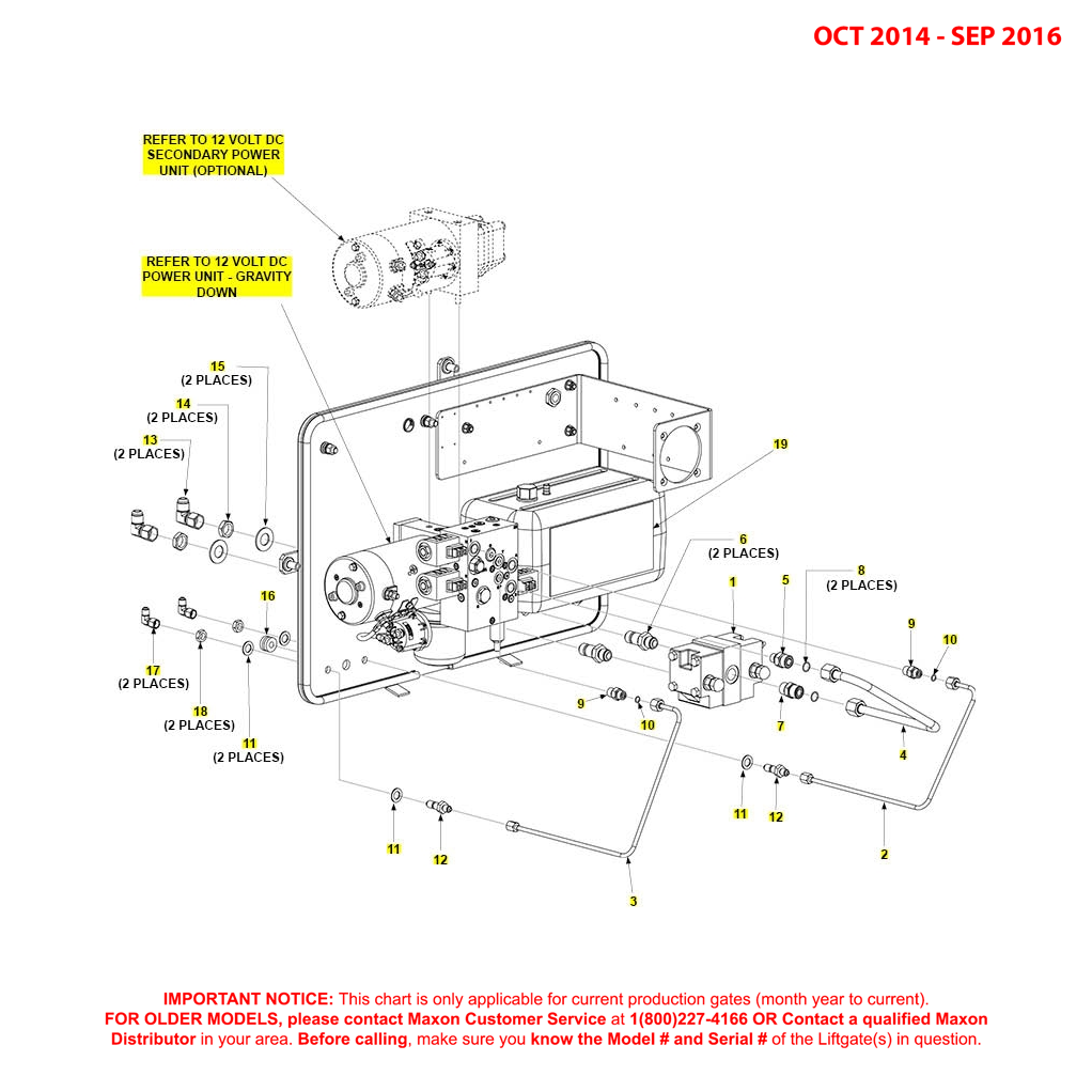 Maxon BMR-CS (Oct 2014 - Sep 2016) Gravity Down Pump Assembly Diagram