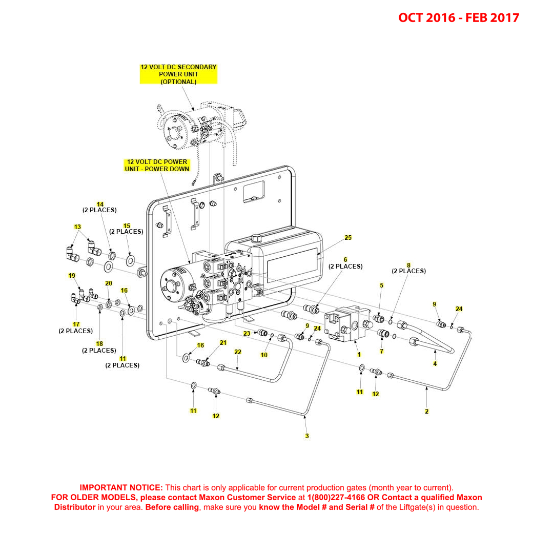 Maxon BMR-CS (Oct 2016 - Feb 2017) MTE Hydraulics Power Down Pump Assembly Diagram