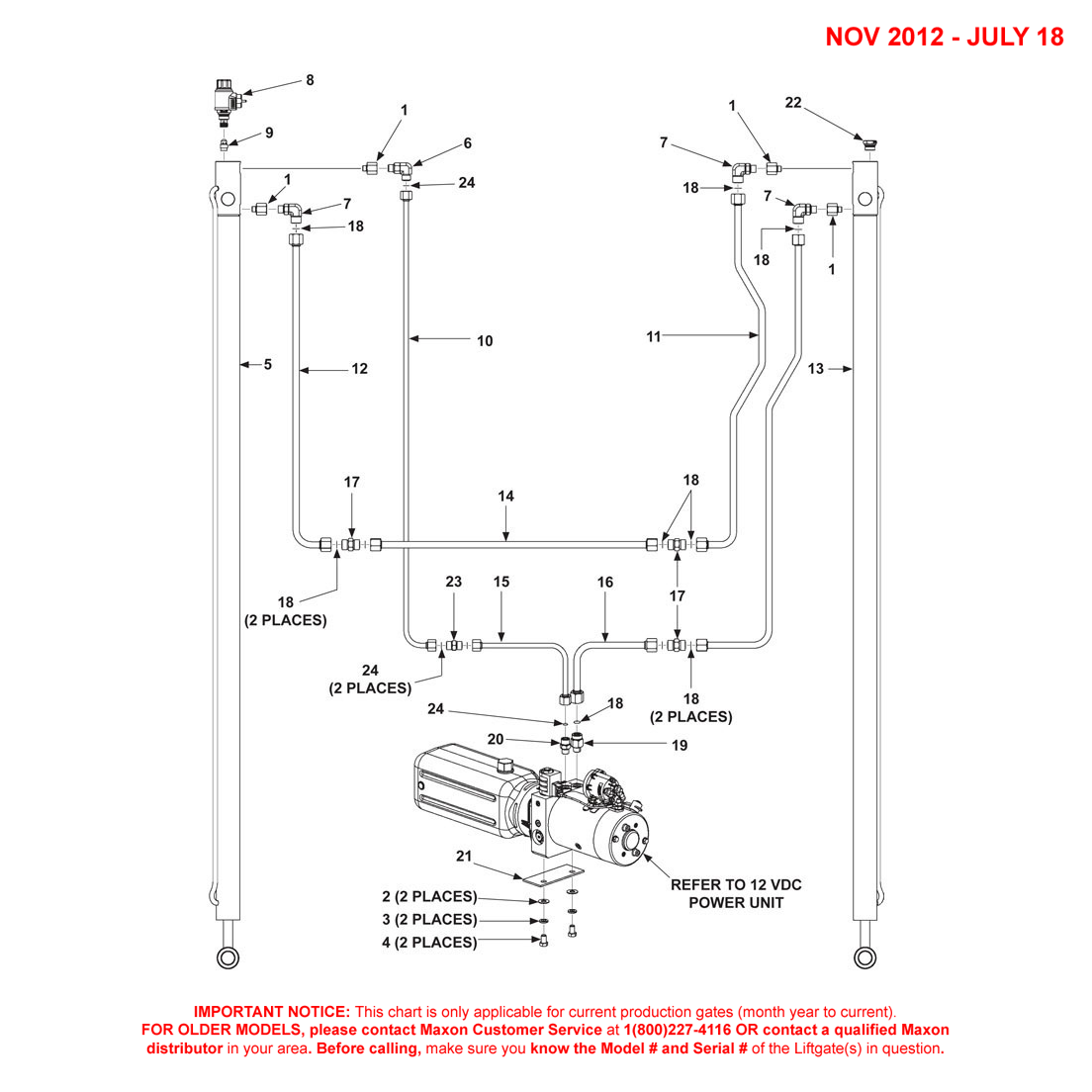 Maxon DMD (Nov 2012 - Jul 2018) Hydraulic Components Diagram