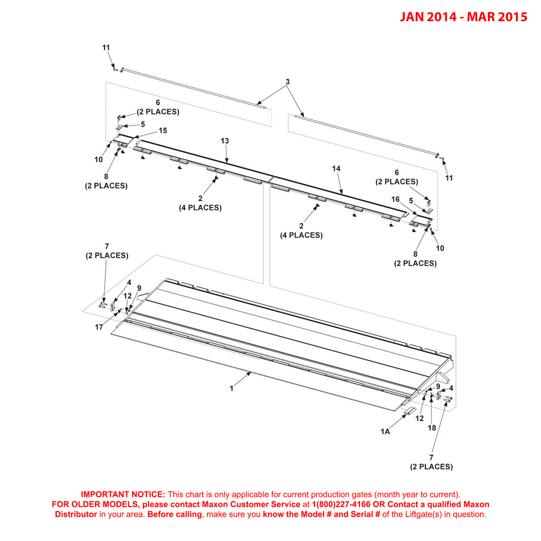 Maxon GPT (Jan 2014 - Mar 2015) Flipover With Dual Cart Stops Diagram