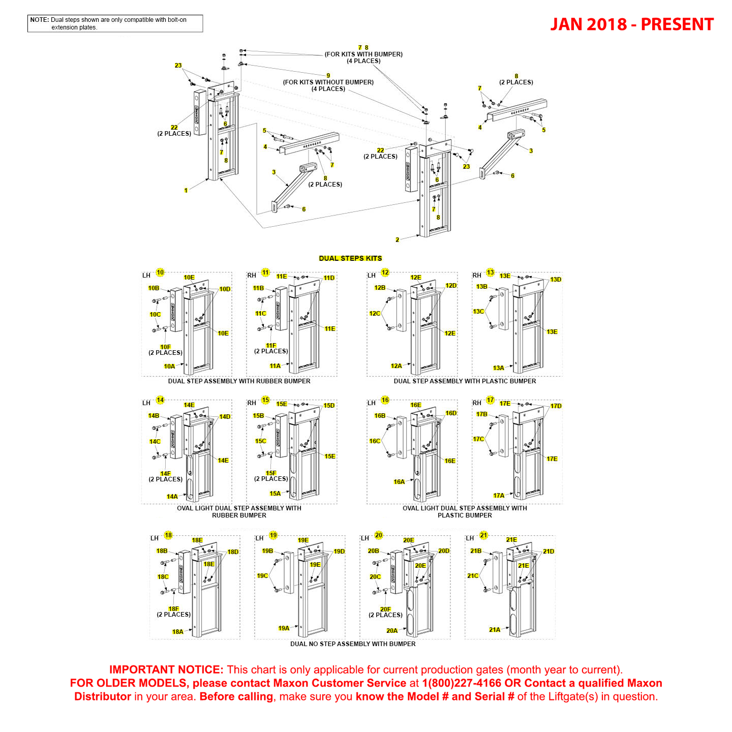 Maxon GPT (Jan 2018 - Present) Dual Step Kits Diagram