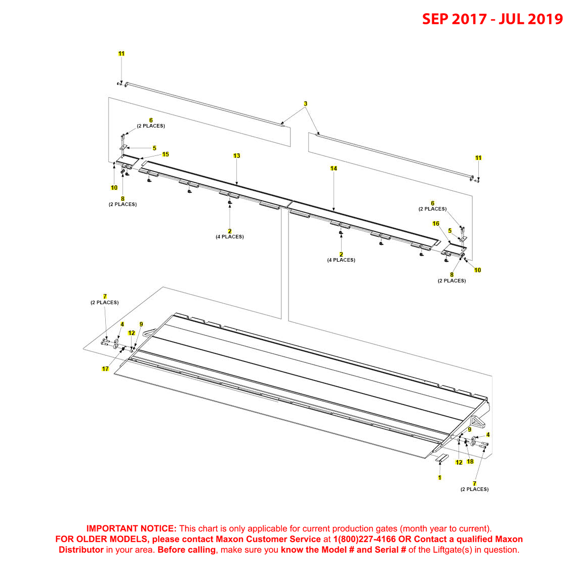 Maxon GPT (Sep 2017 - Jul 2019) Flipover With Dual Cart Stops Diagram