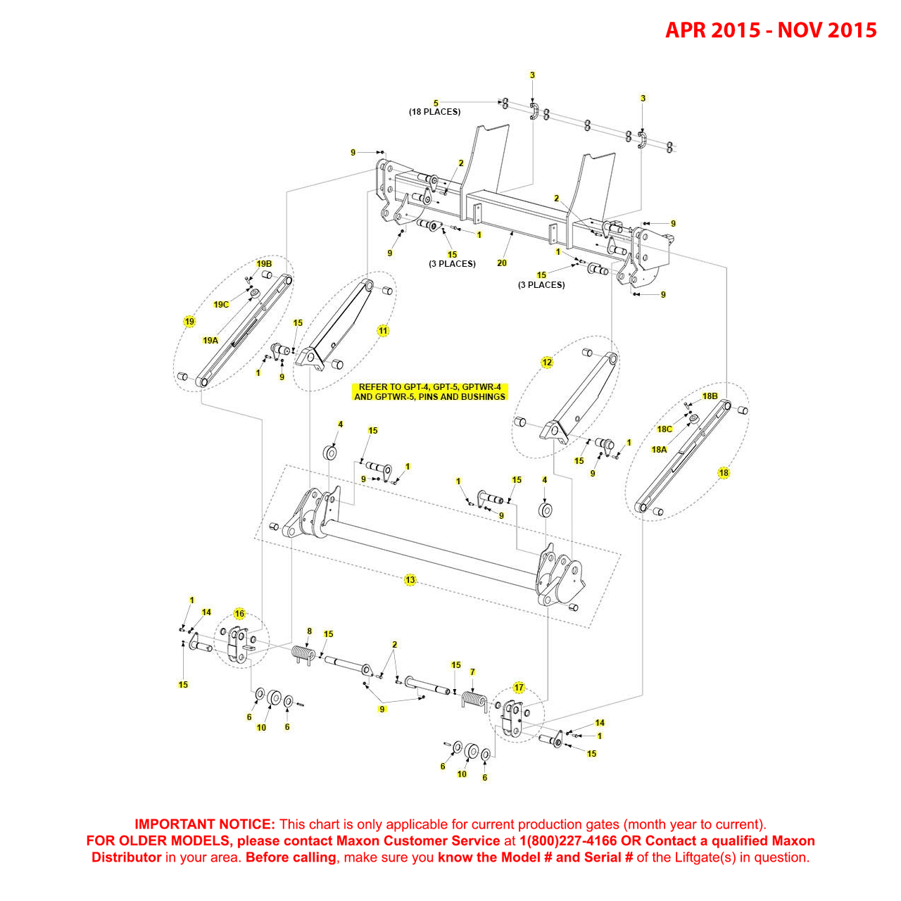 Maxon GPT-4/5 And GPTWR-4/5 (Apr 2015 - Nov 2015) Main Assembly Diagram