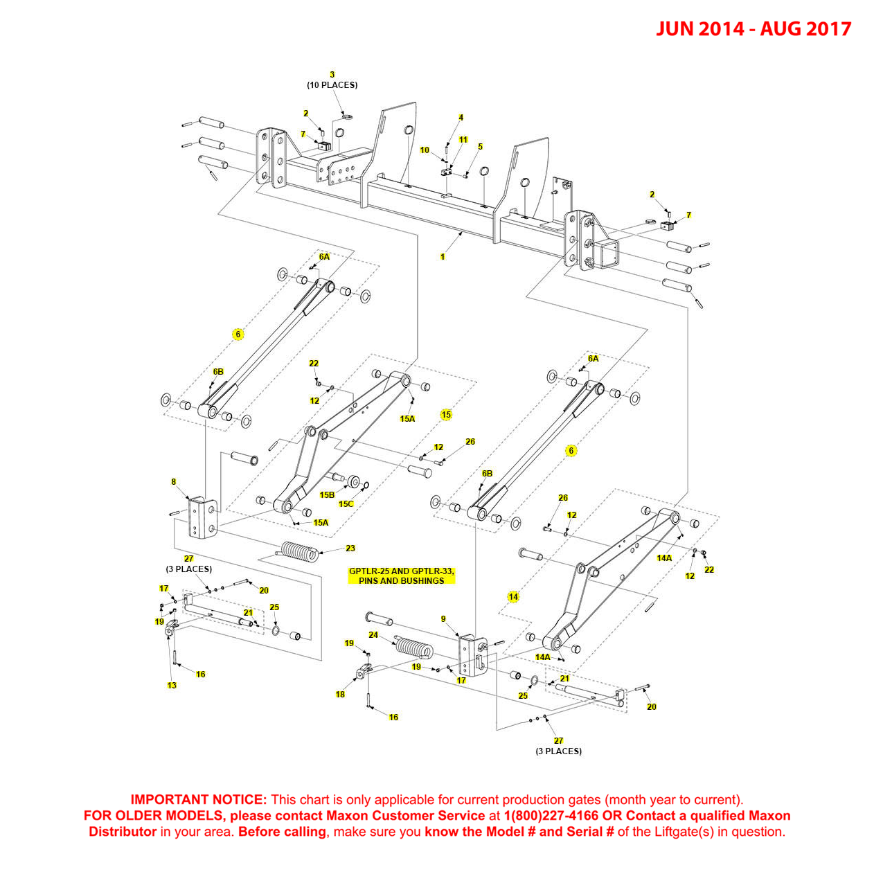 Maxon GPTLR-25 And GPTLR-33 (Jun 2014 - Aug 2017) Main Assembly Diagram