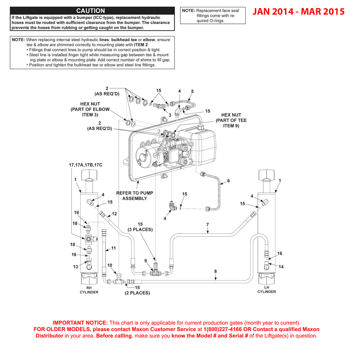 Maxon GPTWR (Jan 2014 - Mar 2015) Power Down Hydraulic Components Diagram
