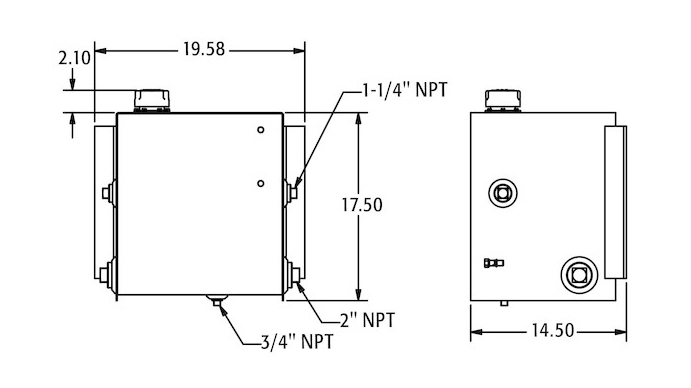 Buyers SMR15S - Hydraulic Reservoir w/ Integral Brackets 15 Gallon ...