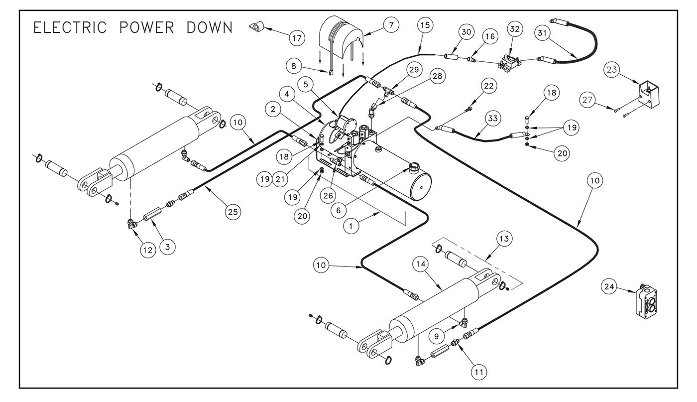 ST31 Electric Control/Power Down Pump Assembly Diagram