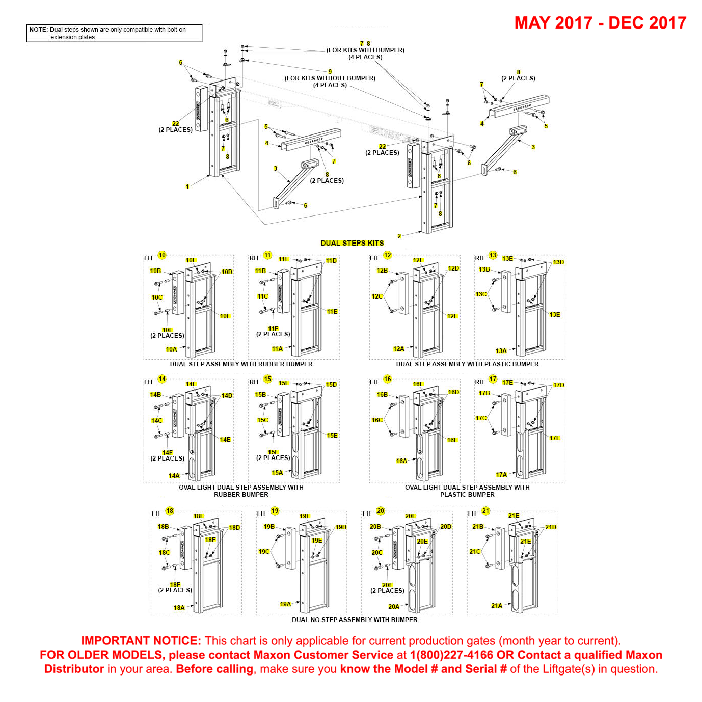 Maxon TE-15 And TE-20 (May 2017 - Dec 2017) Dual Step Kit Diagram