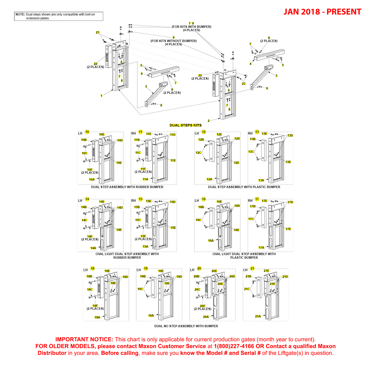 Maxon TE-25 And TE-30 (Jan 2018 - Present) Dual Step Kit Diagram