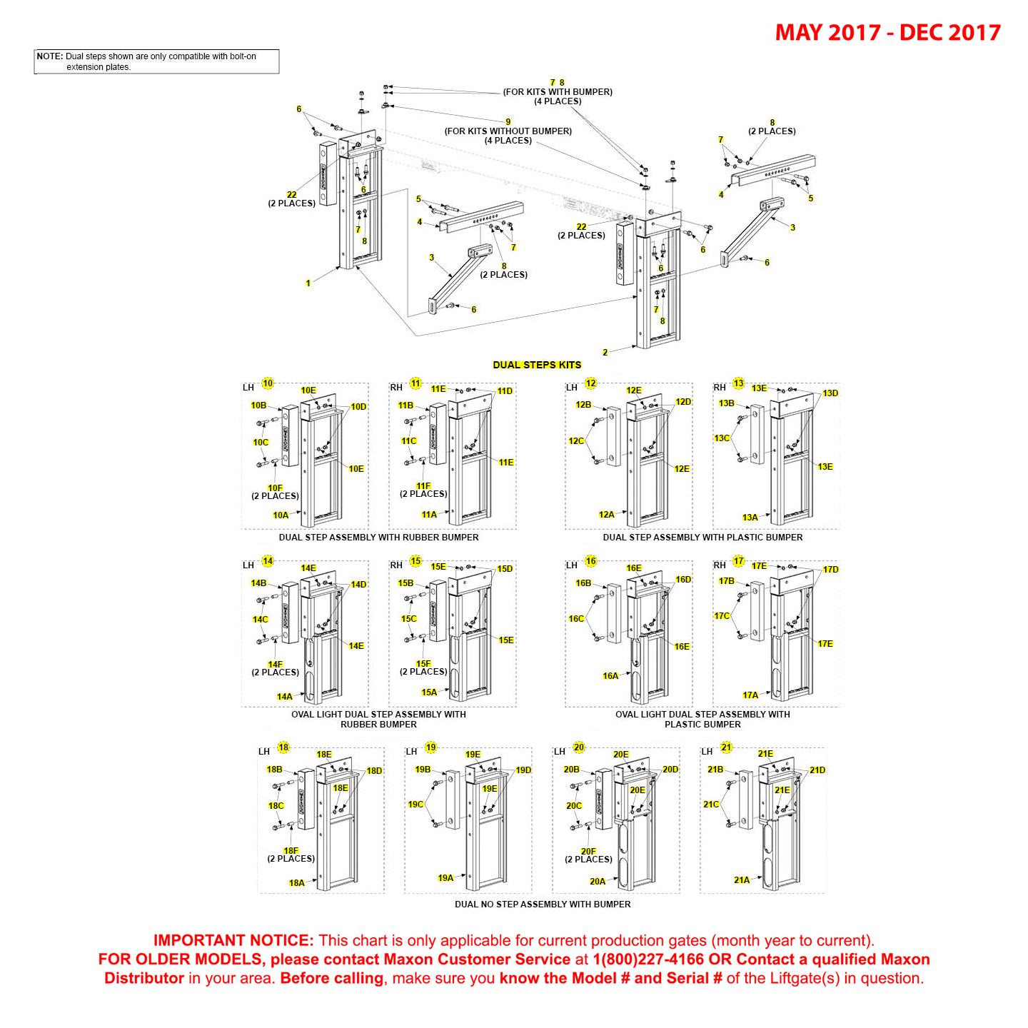 Maxon TE-25 And TE-30 (May 2017 - Dec 2017) Dual Step Kit Diagram