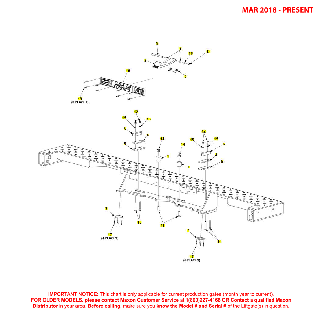 Maxon TE-25DC (Mar 2018 - Present) Walk Ramp Extension Plate Diagram