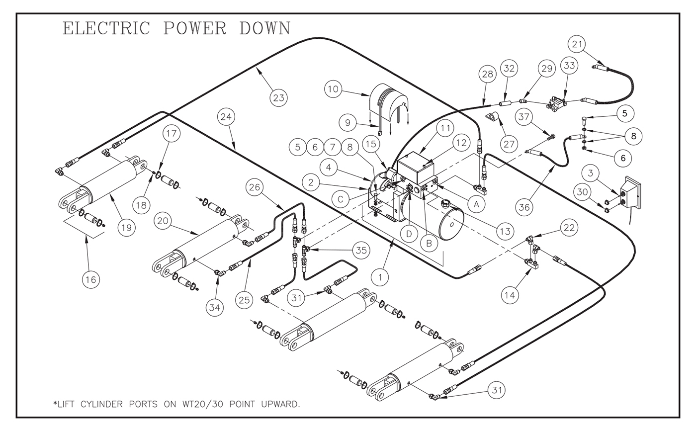 Thieman Liftgates  30  40 Pump Assembly  Power Down