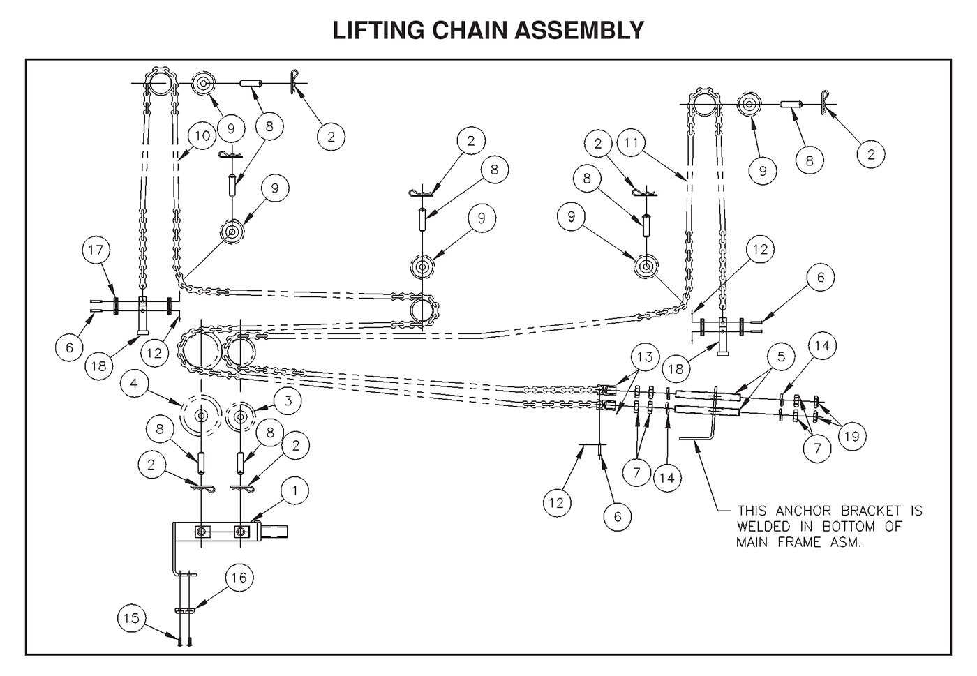 All Aluminum TVL Series Lifting Chain Assembly Diagram