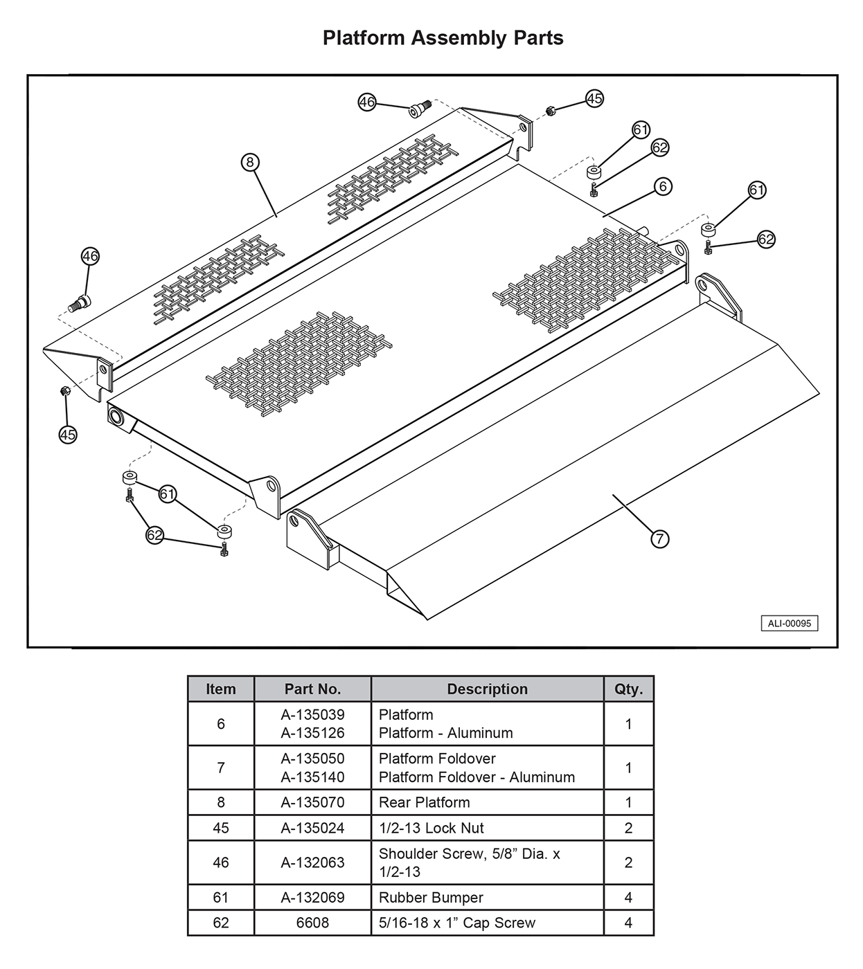 Anthony ALB Platform Assembly Parts Diagram