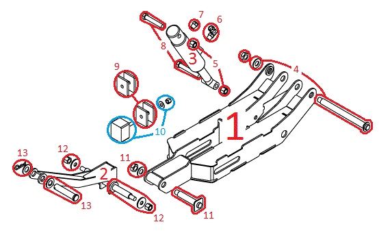 ATV Power-V XT Pushframe Assembly Diagram