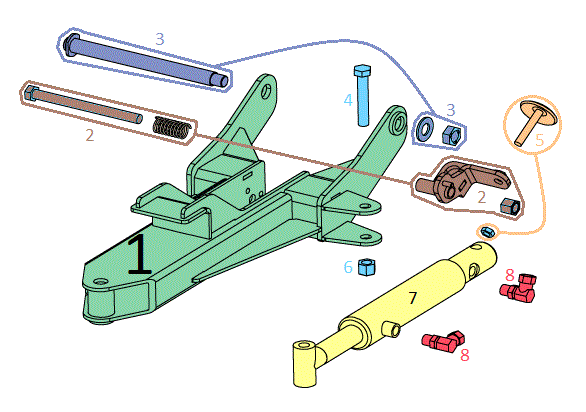 ATV Straight Blade Pushframe Assembly Diagram