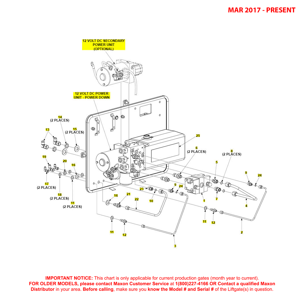 Maxon BMR (Mar 2017 - Present) Power Down Bucher Hydraulics Pump Assembly Diagram