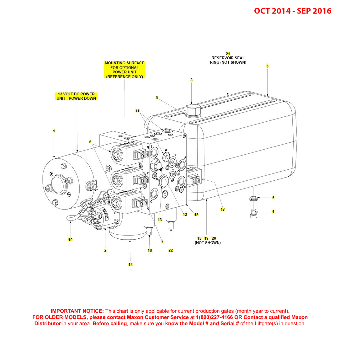 Maxon BMR (Oct 2014 - Sep 2016) 12VDC Power Down Power Unit Diagram