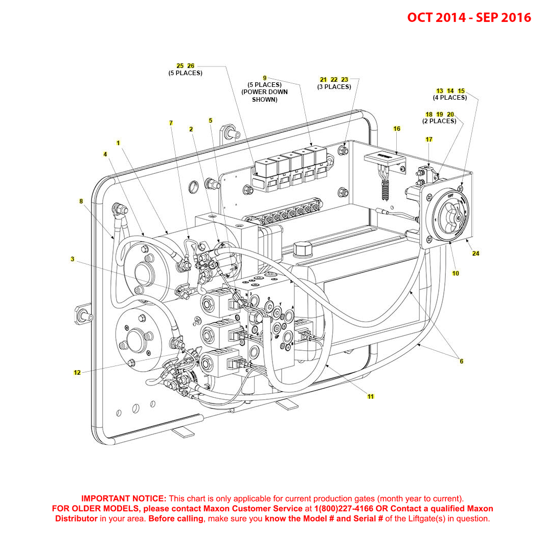 Maxon BMR (Oct 2014 - Sep 2016) Dual Pump Assembly Diagram