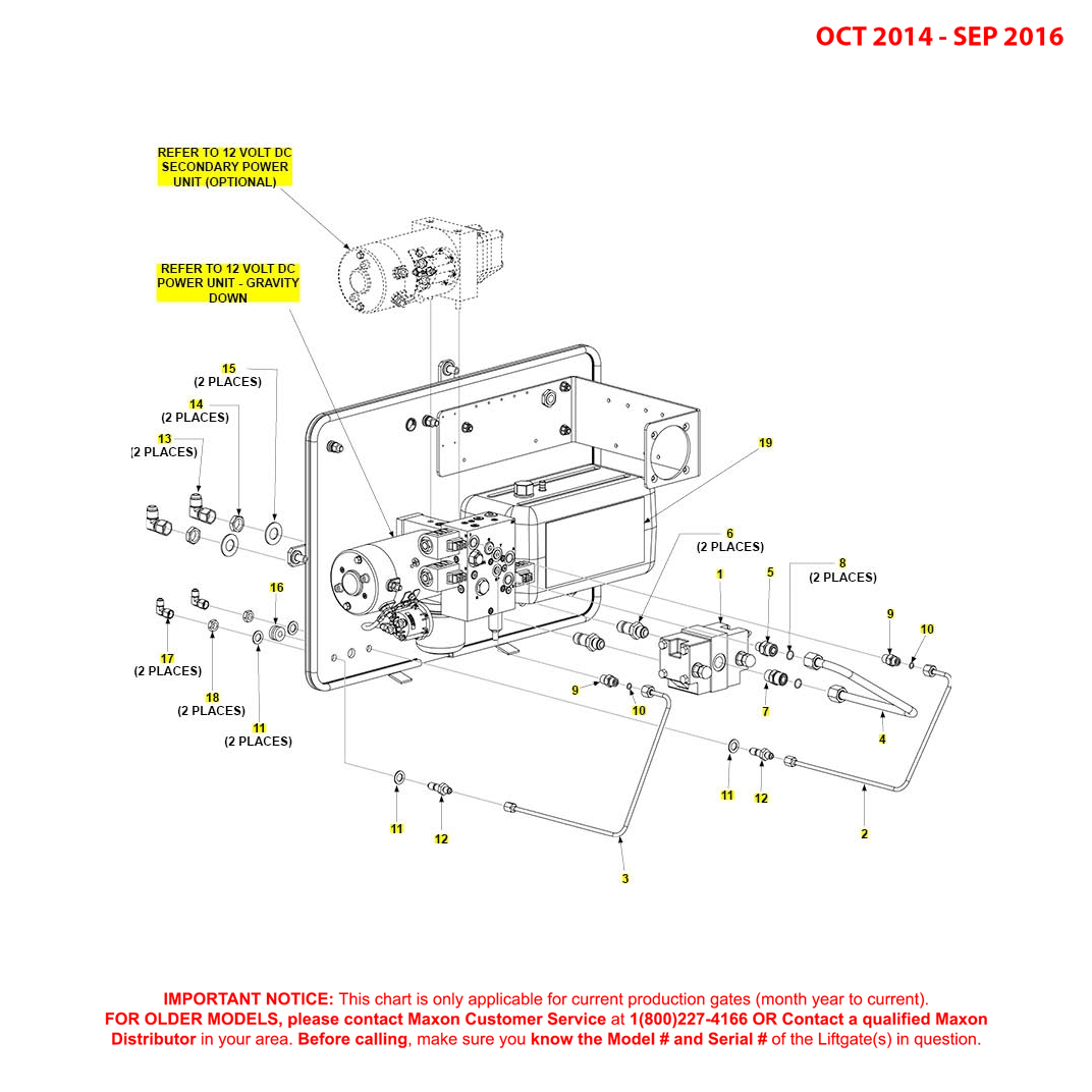 Maxon BMR (Oct 2014 - Sep 2016) Gravity Down Pump Assembly Diagram