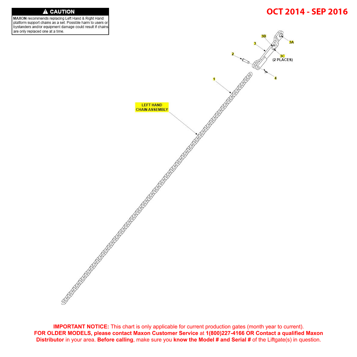 Maxon  BMR (Oct 2014 - Sep 2016) Left Hand Chain Assembly Diagram