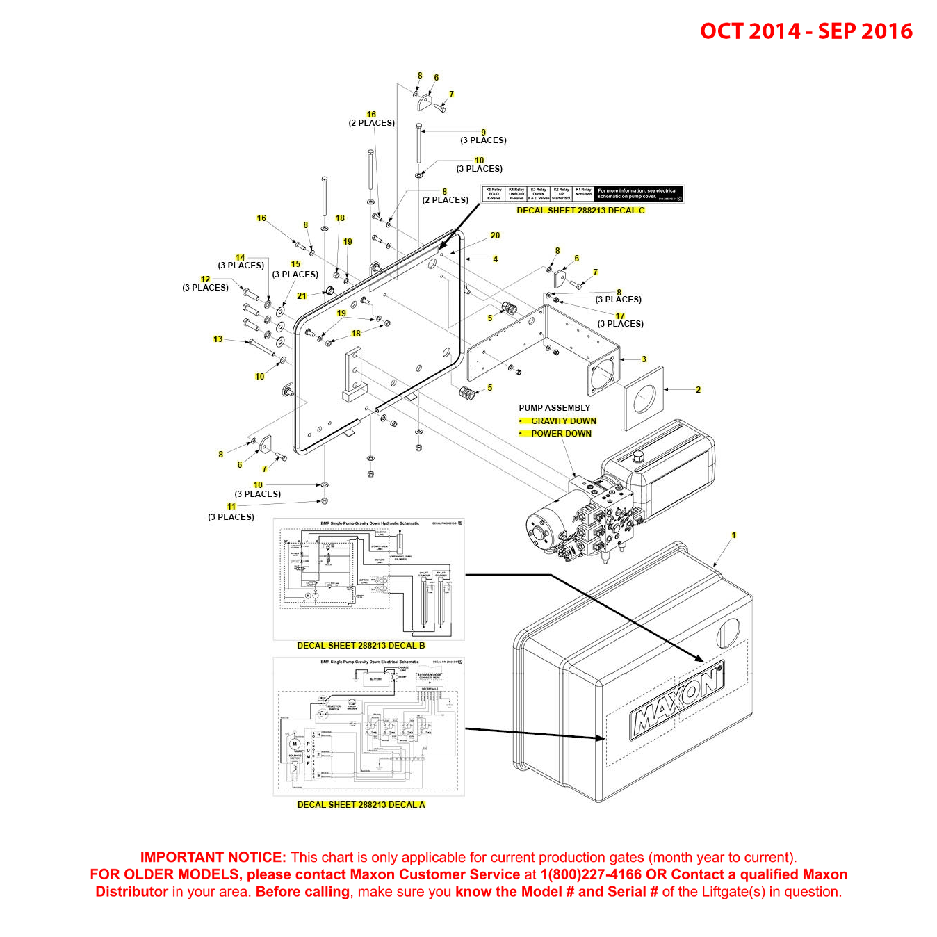 Maxon BMR (Oct 2014 - Sep 2016) Pump Cover And Mounting Plate Assembly Diagram