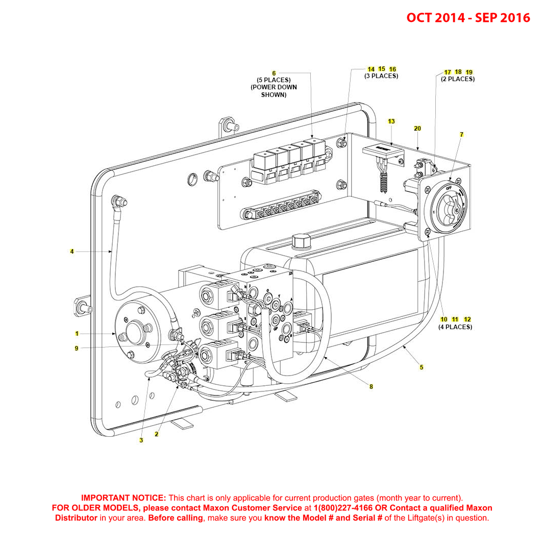 Maxon BMR (Oct 2014 - Sep 2016) Single Pump Assembly Diagram