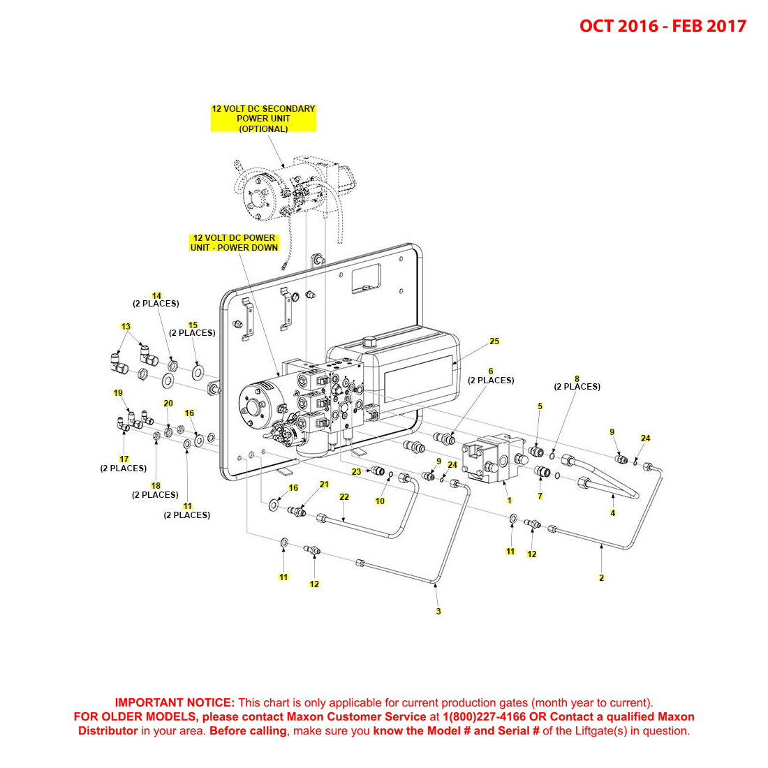 Maxon BMR (Oct 2016 - Feb 2017) MTE Hydraulics Power Down Pump Assembly Diagram